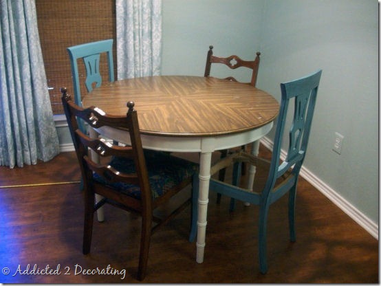j and a kitchen breakfast table